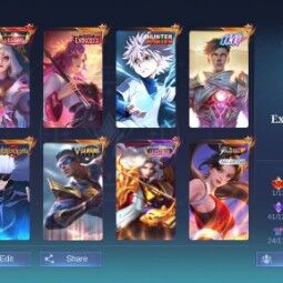 [iOS + Android ] - GOD ACCOUNT - • Collector: natalia
• Epic Limit: selena zhask lancelot
• Kof: karina arura masha
• Zodiac: selena lunox odette hilda minotar 0